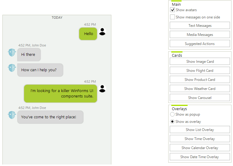 Highly Customizable WinForms Chat control