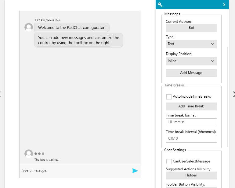 Highly Customizable WPF Conversational UI control
